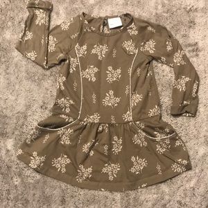 Hanna Andersson Long Sleeve Green White Dress